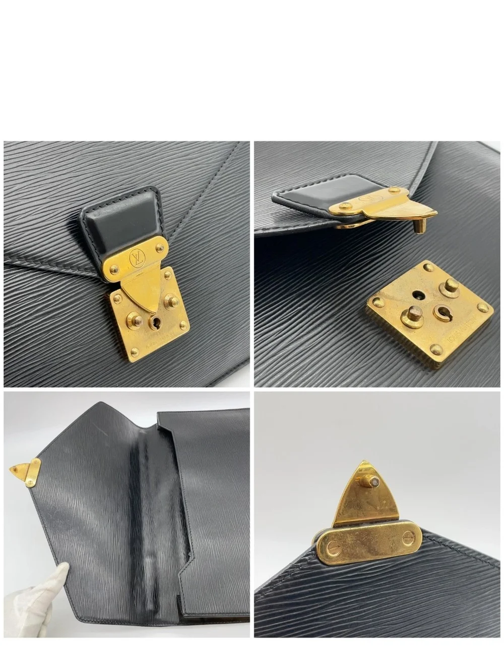 Louis Vuitton Vintage Epi Noir Porte Document Bandoulière Business Bag